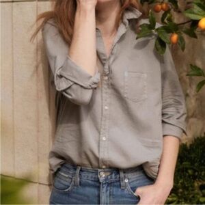 Frank & Eileen Barry Tailored Button Down Shirt Grey Small